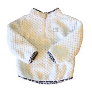 Juicy Couture Sherpa Toddler Girl White Cheetah Print Lined Jacket Size 18m Coat